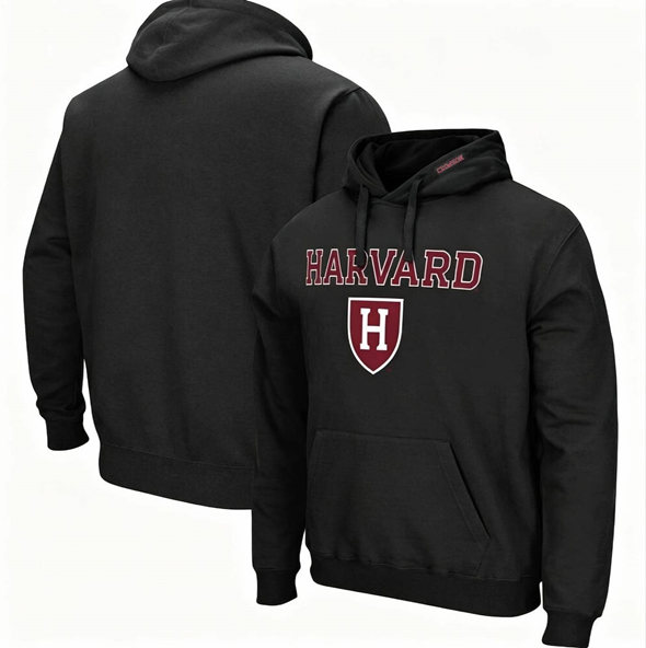 Men's Black Harvard Crimson Arch & Logo 3.0 Pullover Hoodie